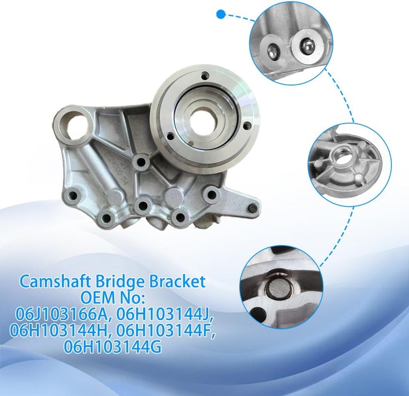 YRMST Camshaft Bridge Bracket Adjuster Magnet Solenoid Valve Compatible with VW Golf Jetta Pasha, A3 A4 A5 A6 1.8/2.0T 06H103144J 06H109257A 06L109259A 06J103166A 06H109257C - Image 3